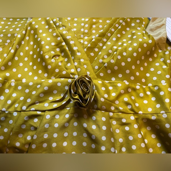 J. Crew NWT Mustard Polka Dot Midi Dress - Picture 11 of 11